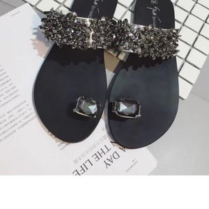 NWOT silver rhinestone flip-flops